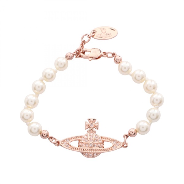Vivienne Westwood MINI BAS RELIEF Bracelet Gold Plated Artificial pearl NEW