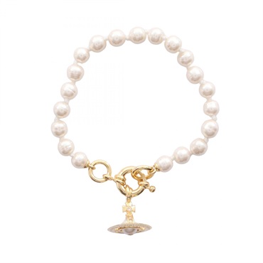 Vivienne Westwood ALEKSA Bracelet Gold Plated Artificial pearl rhinestone NEW