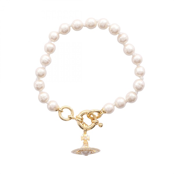 Vivienne Westwood ALEKSA Bracelet Gold Plated Artificial pearl rhinestone NEW