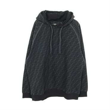 FENDI Zucca Hoodie FY0945 A6ZT cotton Gray Black #XXXL Used mens