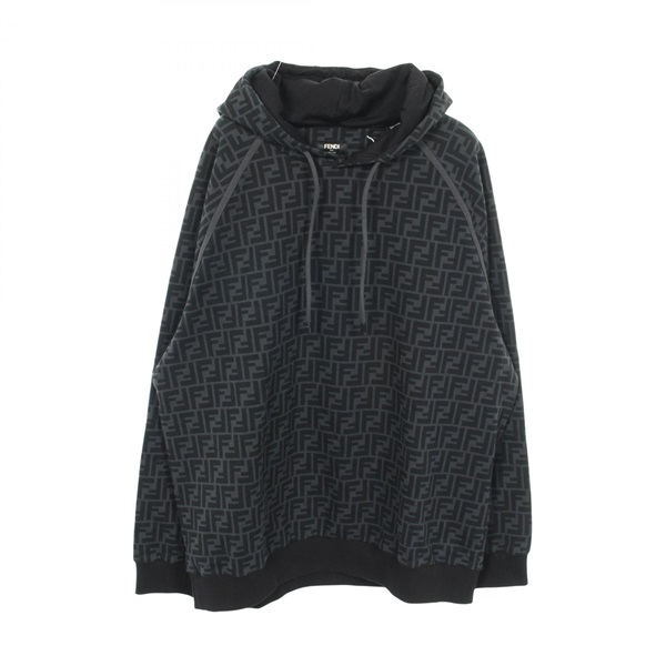 FENDI Zucca Hoodie FY0945 A6ZT cotton Gray Black #XXXL Used mens