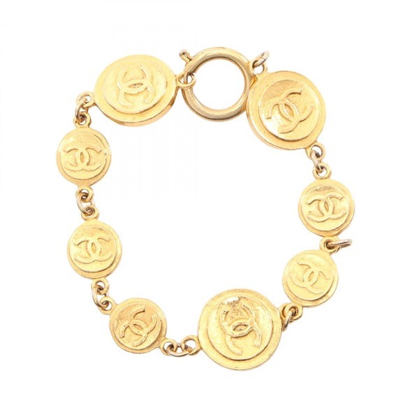 CHANEL COCO Mark Bracelet Gold Plated Gold Used Women CC Logo