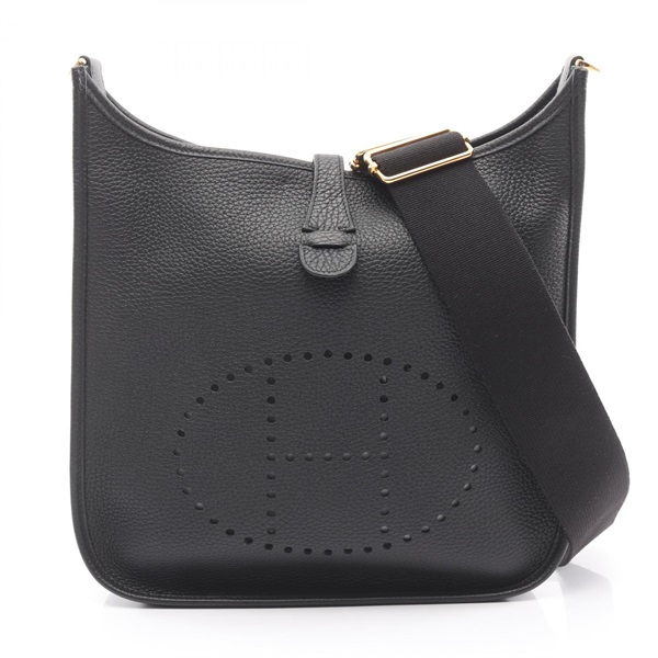 HERMES Evelyne 3 PM Shoulder crossbody Bag B Taurillon Clemence Black Used GHW