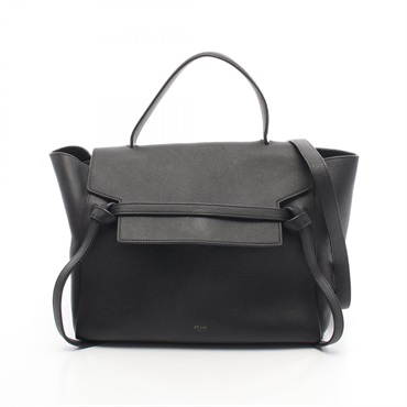 CELINE BELT MINI Shoulder Handbag 176103 leather Black Used Women