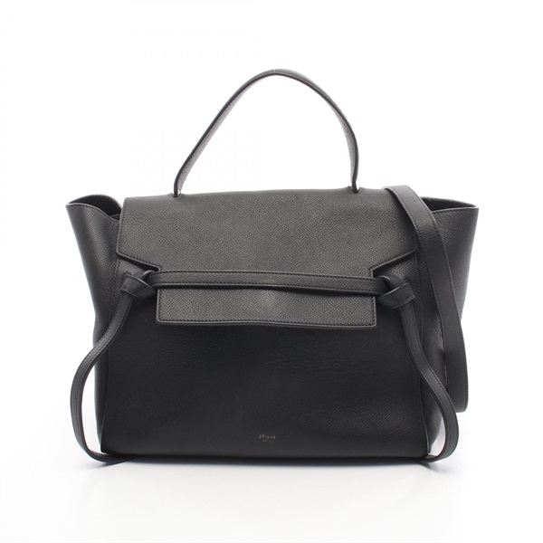 CELINE BELT MINI Shoulder Handbag 176103 leather Black Used Women