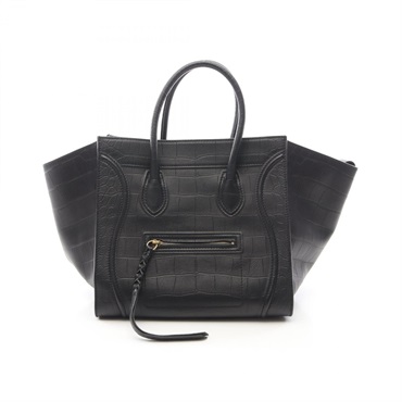 CELINE Luggage phantom Hand Tote Bag 169953 leather Black Used Women