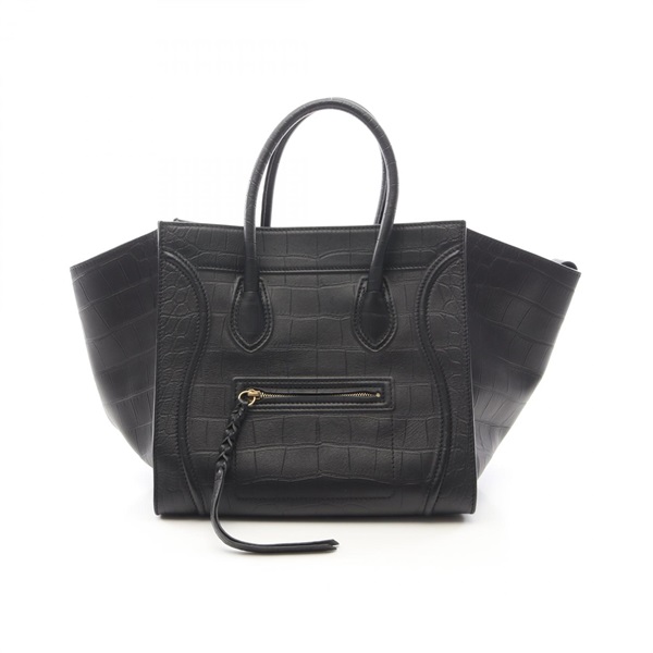CELINE Luggage phantom Hand Tote Bag 169953 leather Black Used Women