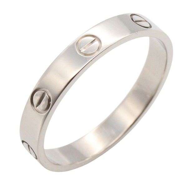 CARTIER Mini Love Ring 18KWG White Gold Used Women US size#9.25 #61