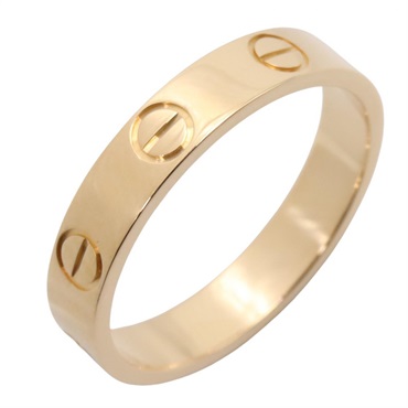 CARTIER mini Love Ring 18KYG Yellow Gold Used Women #5.75 #51