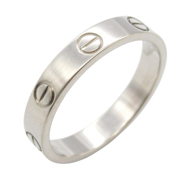 CARTIER mini love ring #6.25 US size bague 18K WG White Gold Used