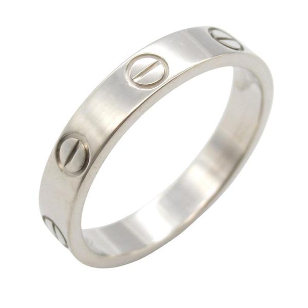 CARTIER mini love ring #6.25 US size bague 18K WG White Gold Used