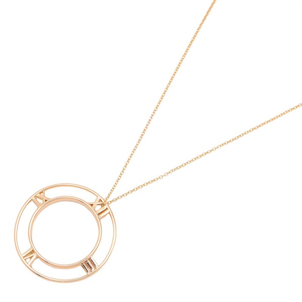 TIFFANY＆CO Atlas Open Medallion Necklace 18KRG Pink Rose Gold Used Women