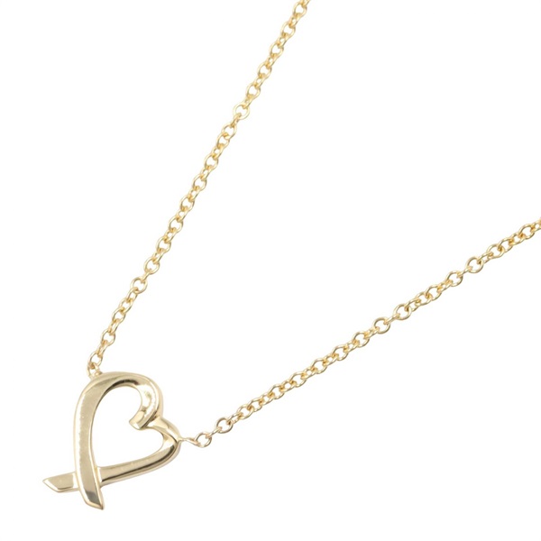 TIFFANY＆CO Loving Heart Necklace Pendant 46.5cm 18KYG Yellow Gold Used Women