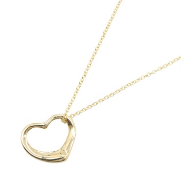 TIFFANY＆CO Open Heart Small Necklace Pendant 18KYG Yellow Gold Used Women