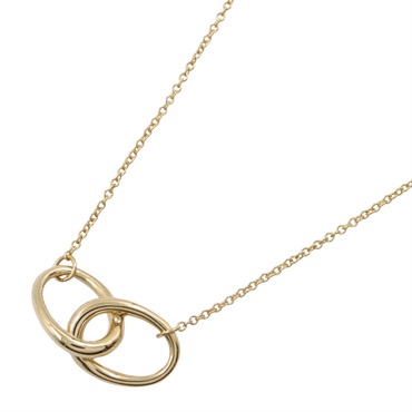 TIFFANY＆CO Double loop Necklace Pendant 41cm 18KYG Yellow Gold Used Women