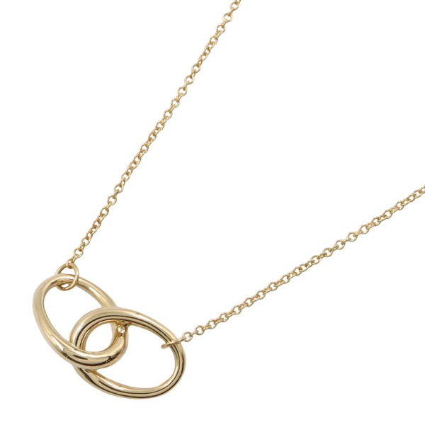 TIFFANY＆CO Double loop Necklace Pendant 41cm 18KYG Yellow Gold Used Women