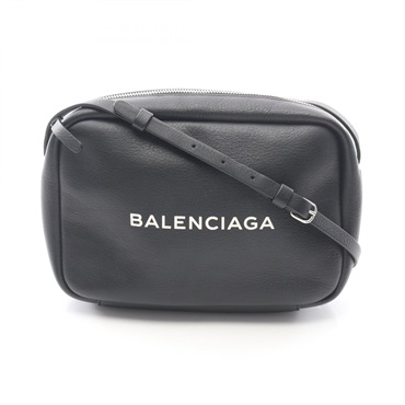 BALENCIAGA Everyday camera S crossbody Shoulder Bag 489812 leather Black Used