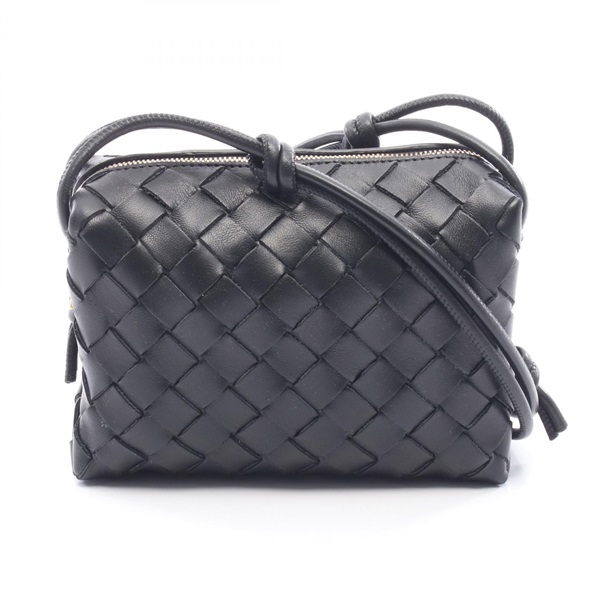 BOTTEGA VENETA Loop Intrecciato Shoulder crossbody Bag 6802548425 leather Black