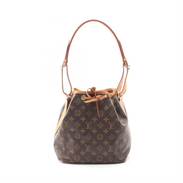LOUIS VUITTON Petit Noe Shoulder Bag M42226 Monogram canvas leather Brown Used