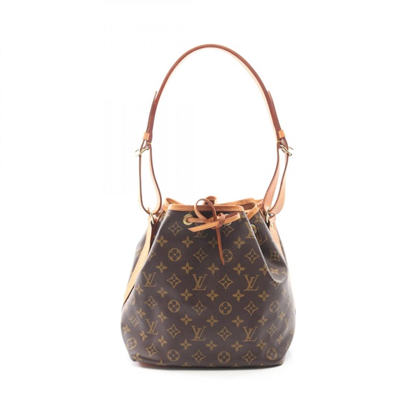 LOUIS VUITTON Petit Noe Shoulder Bag M42226 Monogram canvas leather Brown Used