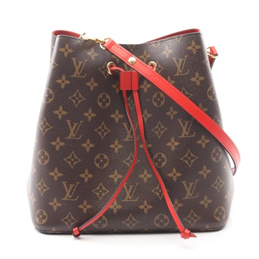 LOUIS VUITTON Neonoe Shoulder Bag M44021 Monogram canvas leather Brown Red Used