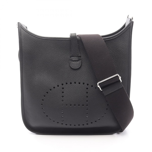 HERMES Evelyne 3 PM Shoulder crossbody Bag U Taurillon Clemence Black Used SHW