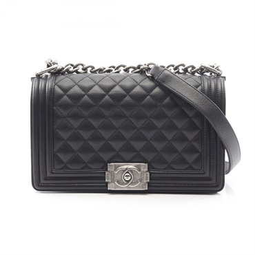 CHANEL Boy chanel Chain Shoulder Bag A67086 Grained Calfskin leather Black Used