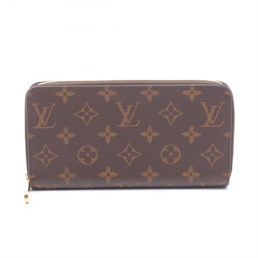 LOUIS VUITTON Zippy long wallet M41896 Monogram Canvas Brown Coquelicot Used LV