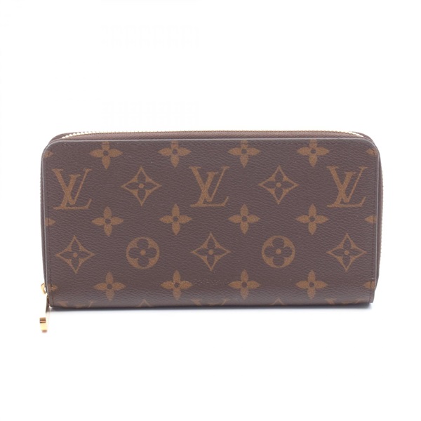 LOUIS VUITTON Zippy long wallet M41896 Monogram Canvas Brown Coquelicot Used LV
