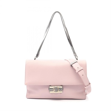 BVLGARI Monate Chain Shoulder Crossbody Handbag leather Pink Used Women SHW
