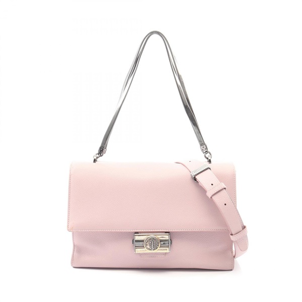 BVLGARI Monate Chain Shoulder Crossbody Handbag leather Pink Used Women SHW
