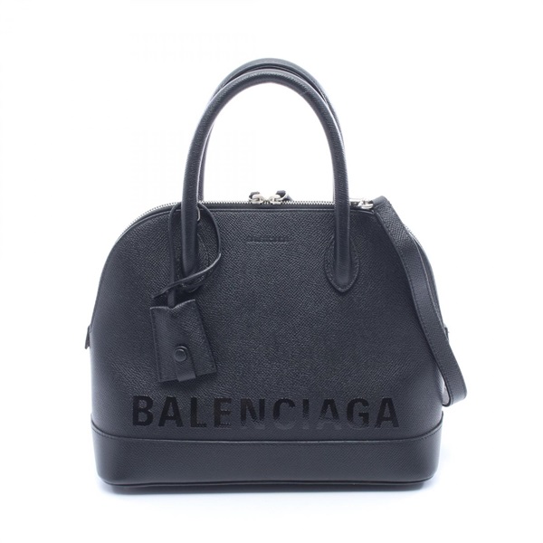 BALENCIAGA Ville Top Handle Shoulder Handbag 518873 leather Black Used Women