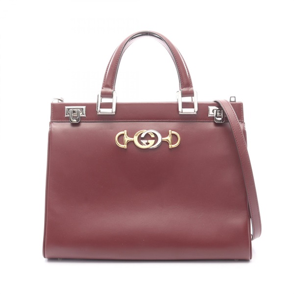 GUCCI Zumi Medium Top Handle Shoulder Handbag 564714 leather Bordeaux Used Women