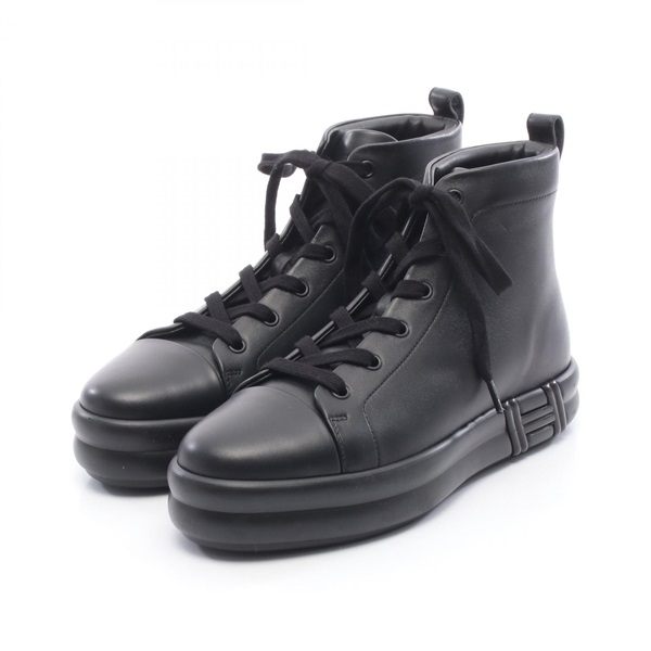 HERMES Happiness sneakers shoes #38 leather Black Used Women