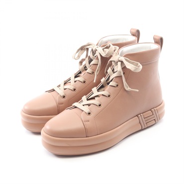 HERMES Happiness sneakers shoes #38 leather Pink Used Women