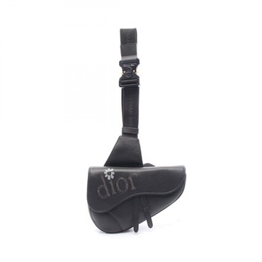 Christian DIOR ERL SADDLE Waist bum belt bag 1ADPO093 leather Black Used mens