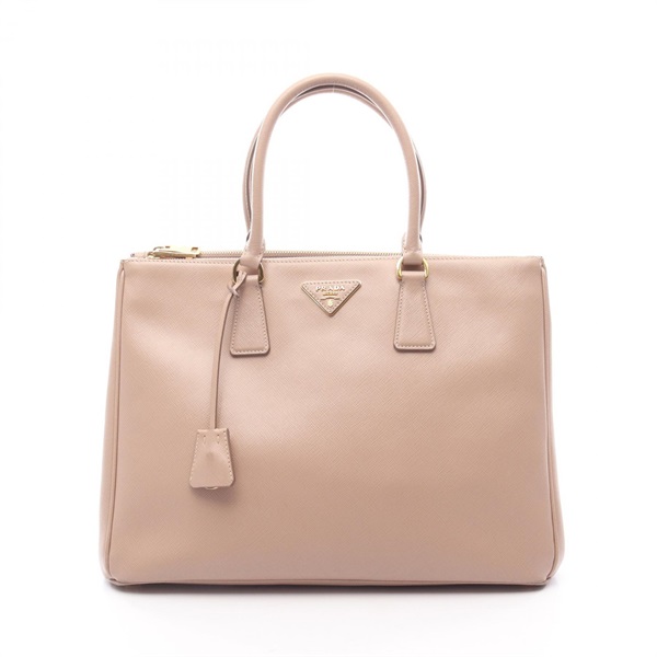 PRADA SAFFIANO Galleria Tote Handbag leather Pink Triangle logo Used Women