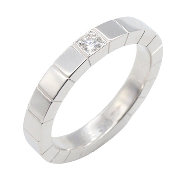 CARTIER Laniere Ring 1P Diamond 18KWG White Gold Used women US size 5 #49