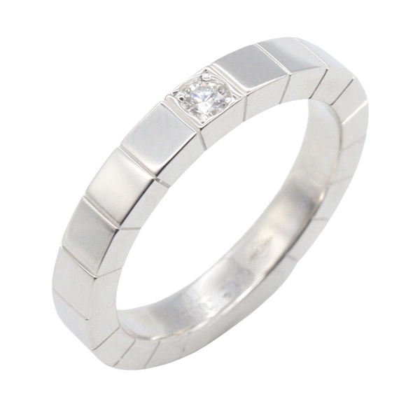 CARTIER Laniere Ring 1P Diamond 18KWG White Gold Used women US size 5 #49