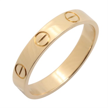 CARTIER mini love ring #5.75 US size 18K(Yellow Gold Used