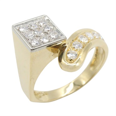 JEWELRY Diamond Ring 18KYG Yellow Gold Used women US size 5.5