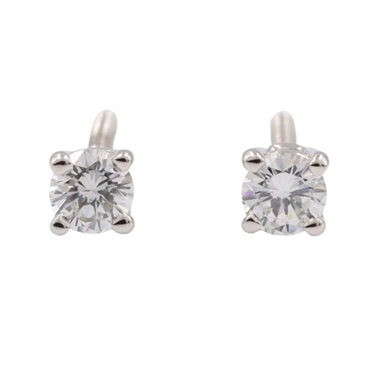 TIFFANY＆CO Solitaire Diamond Pierced earrings Pt950 Platinum Used women