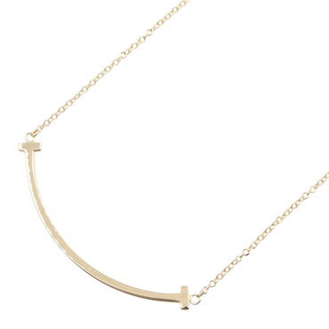 TIFFANY＆CO T Smile Small Necklace 18KYG Yellow Gold Used 40.5/45.5㎝