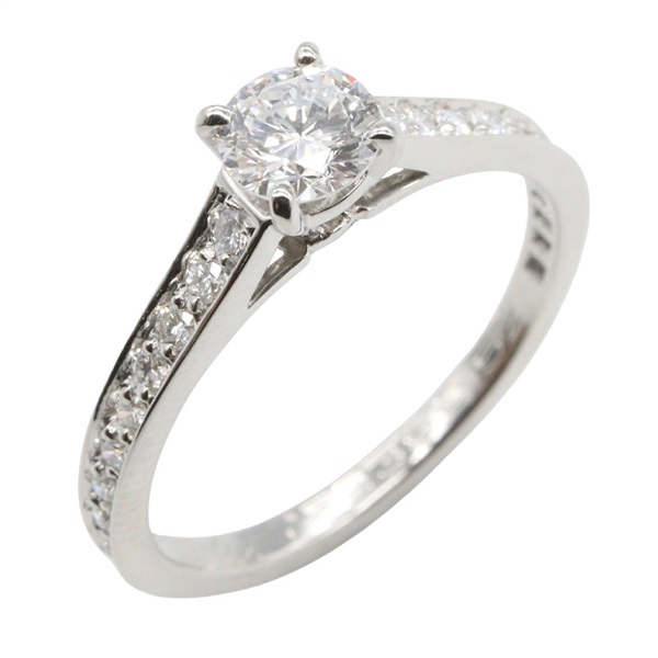 CARTIER Solitaire 1895 Diamond Ring Pt950 Platinum Used women US size 5.75 #52