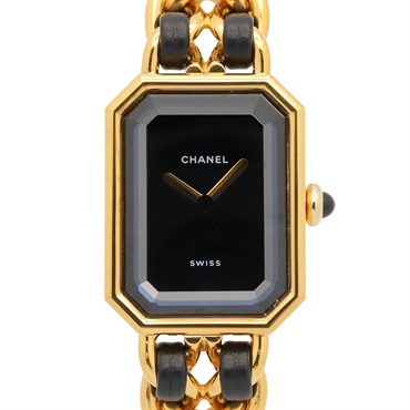 CHANEL Premiere M Wrist Watch H0001 Quartz Gold Plated leather Used Women