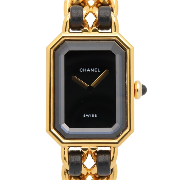 CHANEL Premiere M Wrist Watch H0001 Quartz Gold Plated leather Used Women