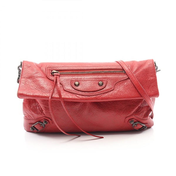 BALENCIAGA Classic envelope Crossbody Shoulder Bag 319376 leather Red Used