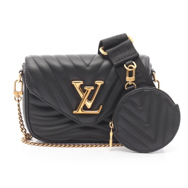 LOUIS VUITTON Multi Pochette New Wave Shoulder Bag M56461 leather Black Used