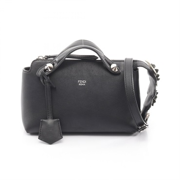 FENDI Mini by the way 2Way Shoulder Handbag 8BL135 leather Black Used Women