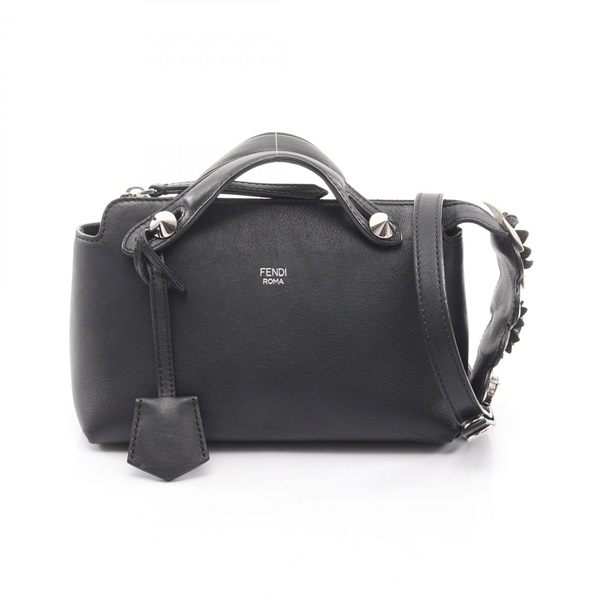 FENDI Mini by the way 2Way Shoulder Handbag 8BL135 leather Black Used Women